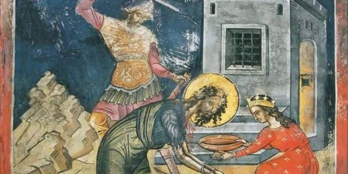 Ὁ Ἰωάννης ἀποκεφαλίζεται ἐξαιτίας τῆς παρρησίας του στὸν Ἡρώδη