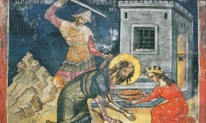 Ὁ Ἰωάννης ἀποκεφαλίζεται ἐξαιτίας τῆς παρρησίας του στὸν Ἡρώδη
